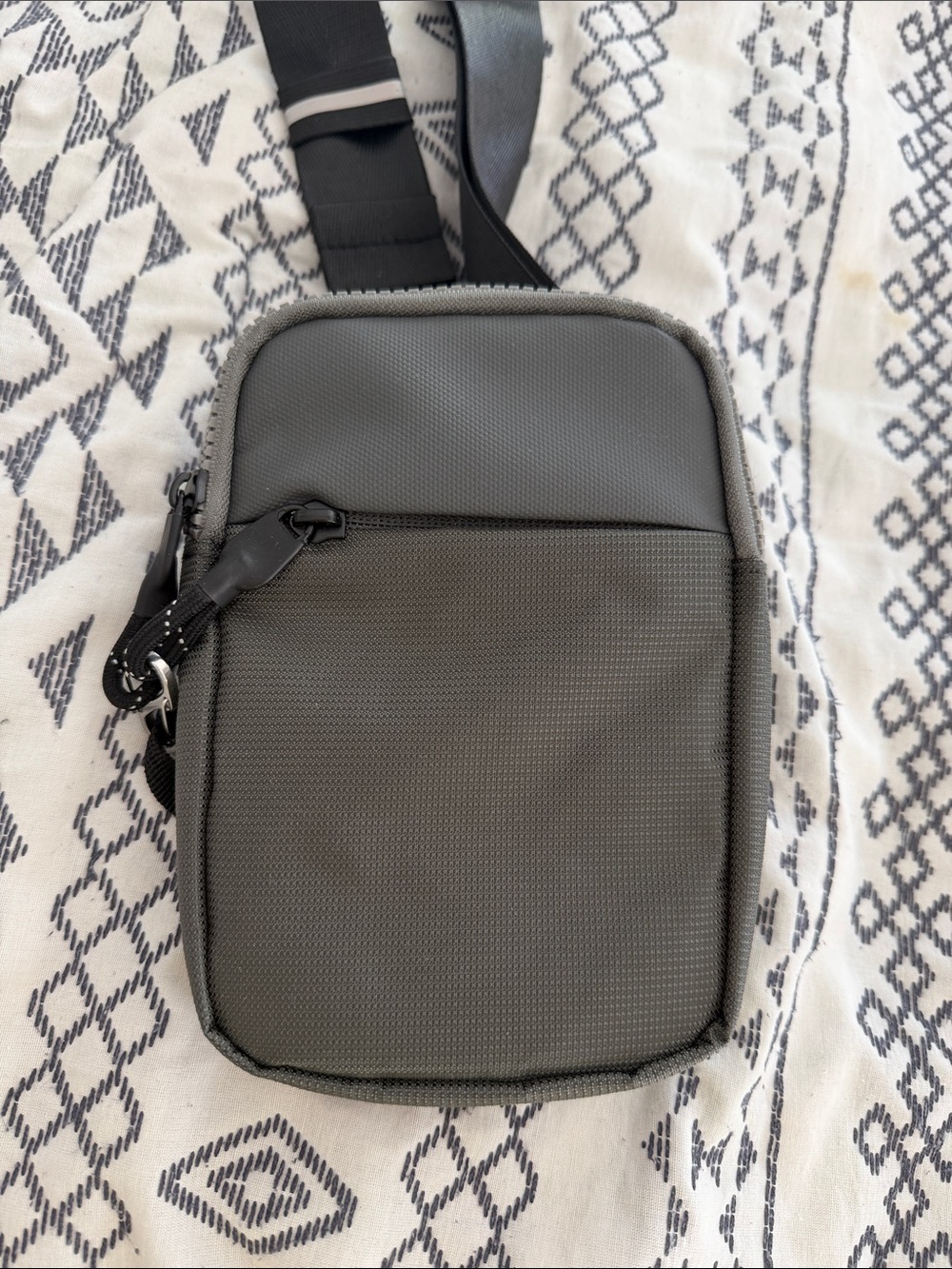 NWOT Compact Crossbody Unisex Sling Bag - Gray